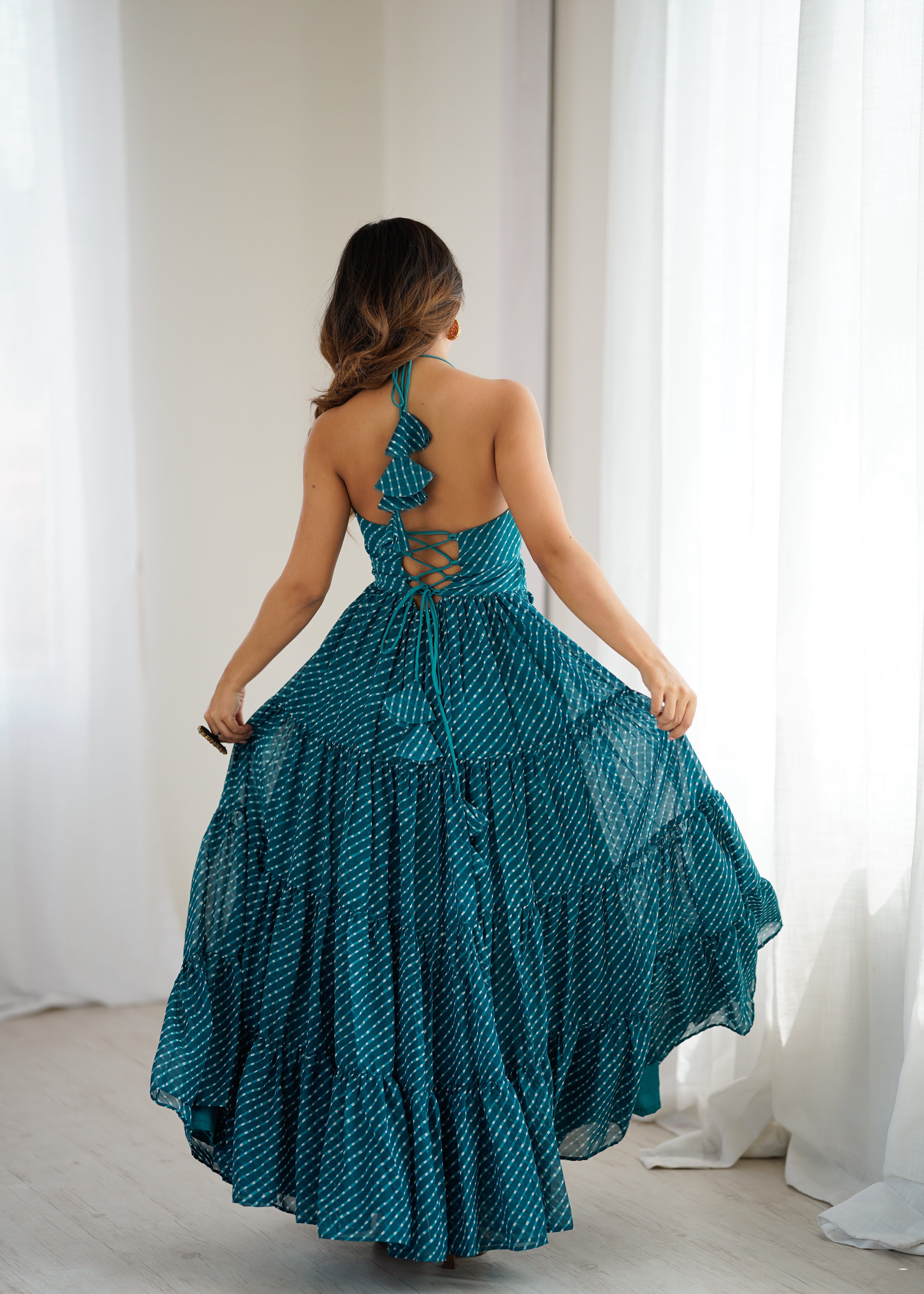 Elegant Georgette Anarkali Gown with Digital Print & Chain-Stitch Work | 8-Meter Flair | Ready-to-Wear
