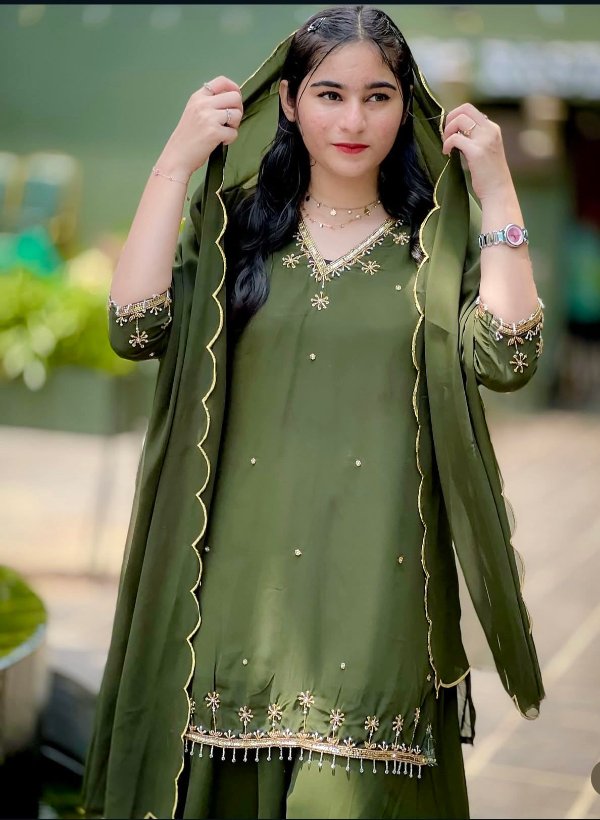 Designer Fox Georgette Embroidered Sharara Set with Dupatta