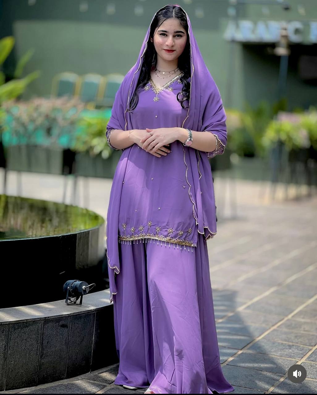 Designer Fox Georgette Embroidered Sharara Set with Dupatta